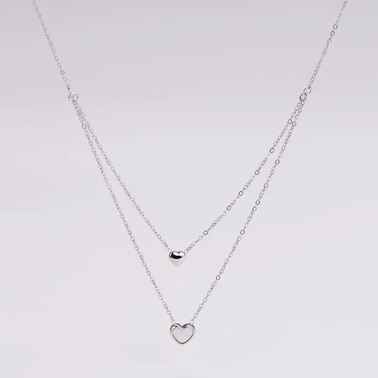 LAYER DOBLE MINI CORAZON PLATEADO