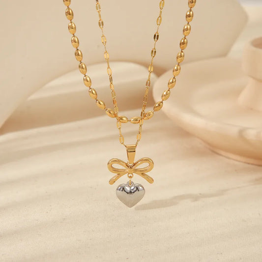 LAYER DOBLE CON DIJE COMBINADO LAZO Y CORAZON