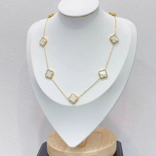 Cadena van cleef dorado-blanco