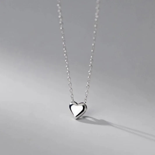 CADENA DE DIJE CORAZON PEQUENO PLATEADO