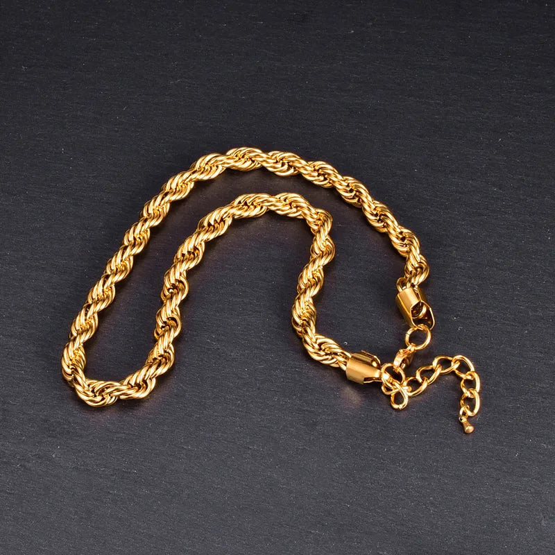 CADENA TWIST ANCHA DORADA