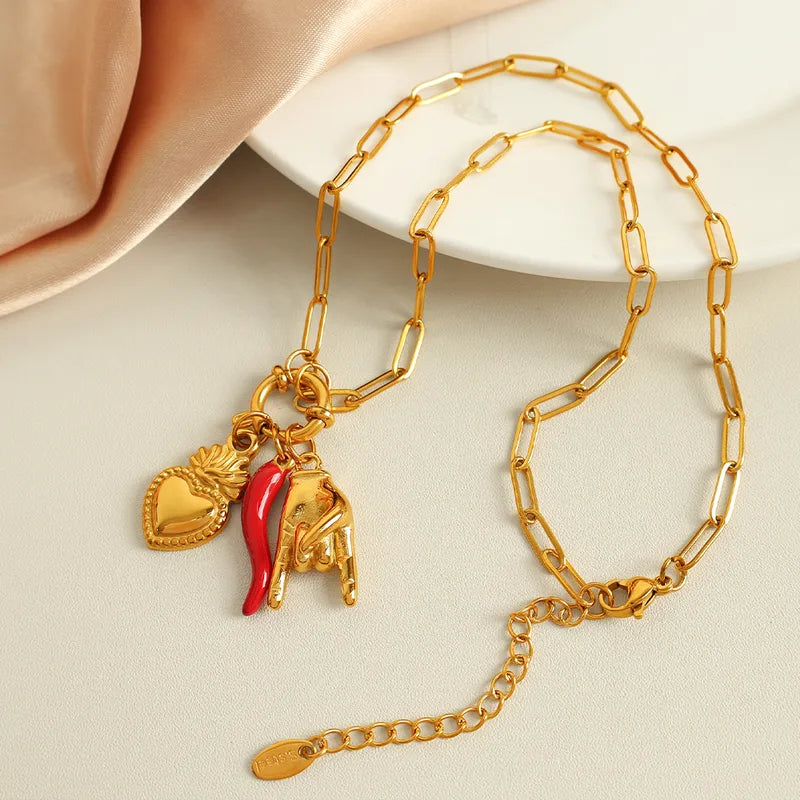 CADENA DE ARROZ CON VIRGEN DORADO NACARADO