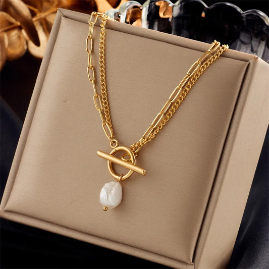 CADENA BROCHE DELANTERO CON PERLA