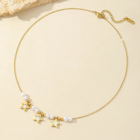 CADENA ESTRELLAS Y PERLAS