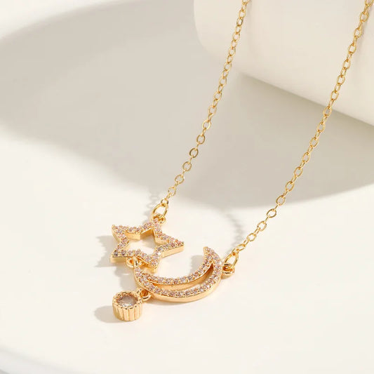CADENA DIJE MEDIA LUNA Y ESTRELLA