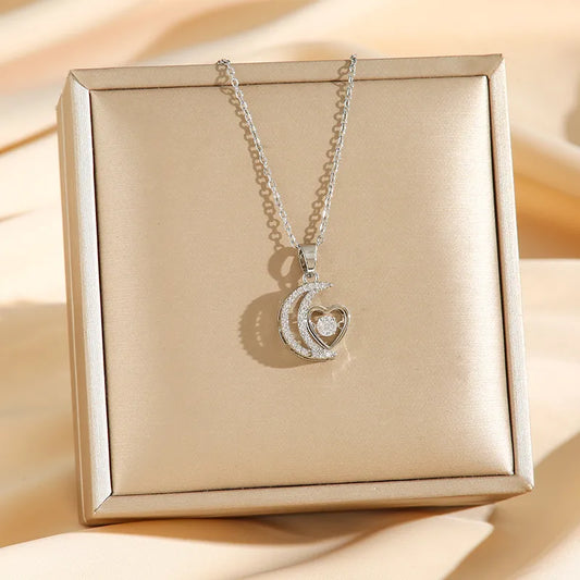 CADENA MEDIA LUNA Y CORAZON