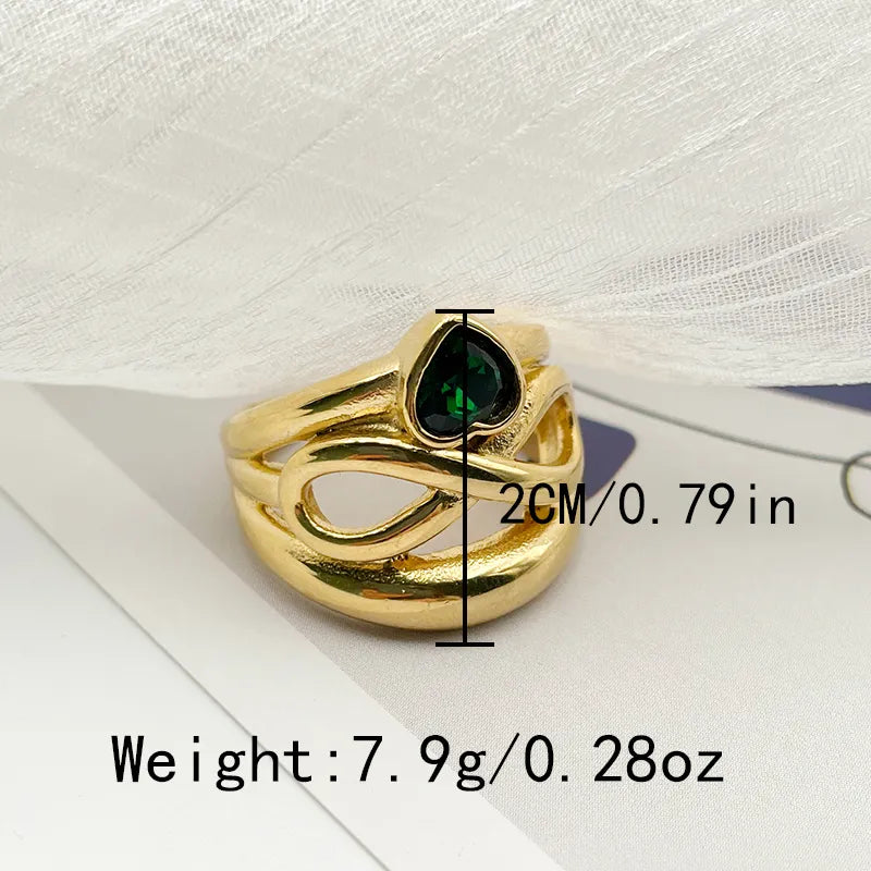 Anillo zircon esmeralda amor infinito