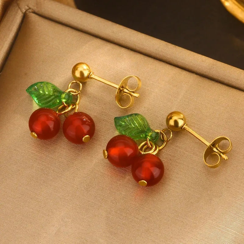 ARETES DE CHERRY DORADO