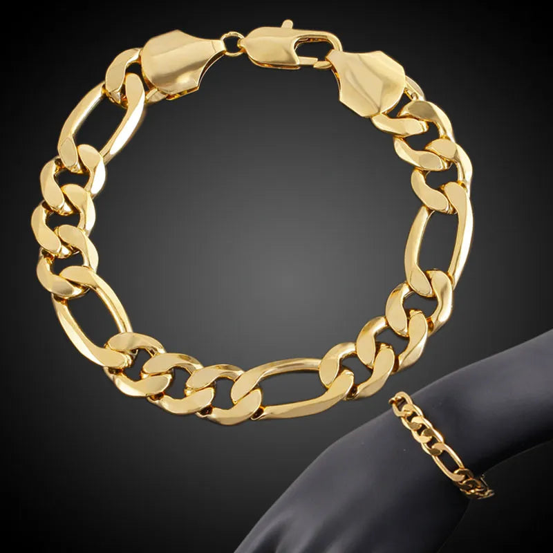 HOMBRE PULSERA DE ESLABONES ANCHOS DORADO