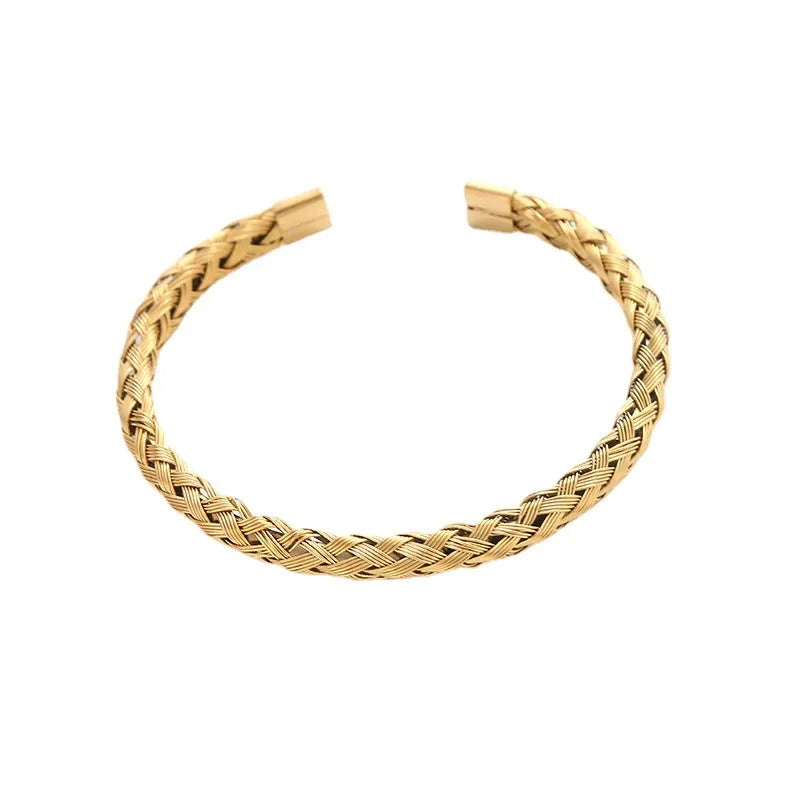 HOMBRE PULSERA TRENZADA DORADO